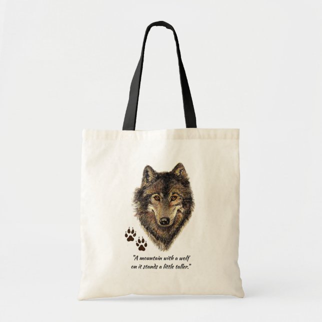 Cute Wolf Cub, Wolves Quote, Wildlife, Animal Tote Bag (Front)