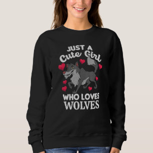 Cute Wolf Girls Women Forest Animal Wolf Sweatshirt