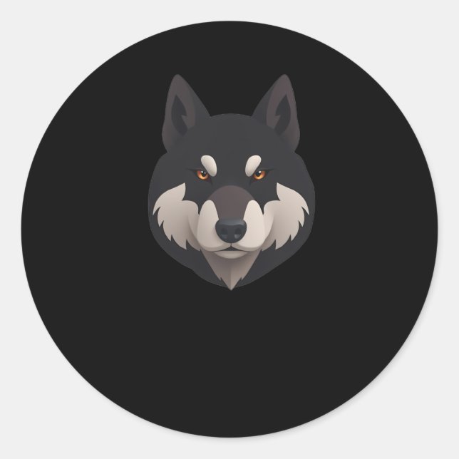 Cute Wolf Hear 3d - Animals World Sticker  (Front)