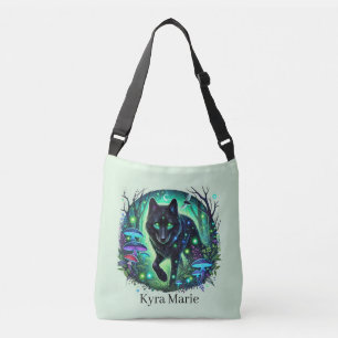 Cute wolf lovers add name crossbody bag