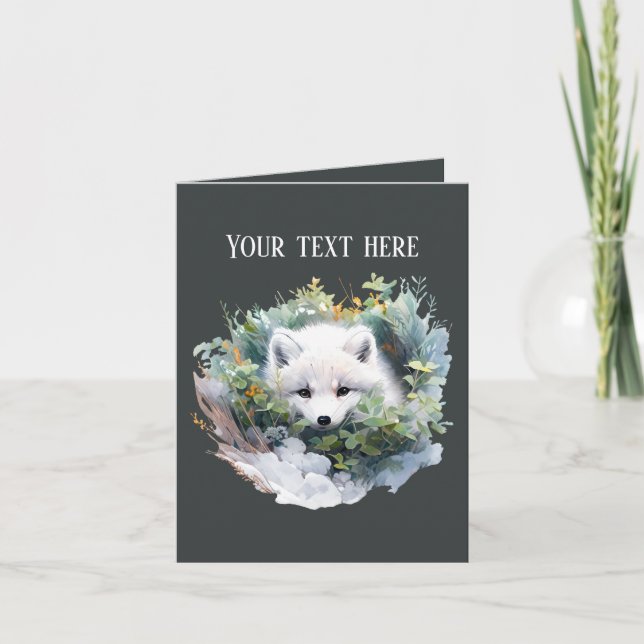 Cute wolf lovers add text card (Front)