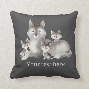 cute wolf lovers decor Throw Pillow