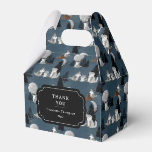 Cute Wolf Pack Woodland Night Sky Moon Favour Box