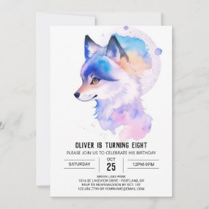 Cute Wolf Pup's Enchanted Birthday Invitation