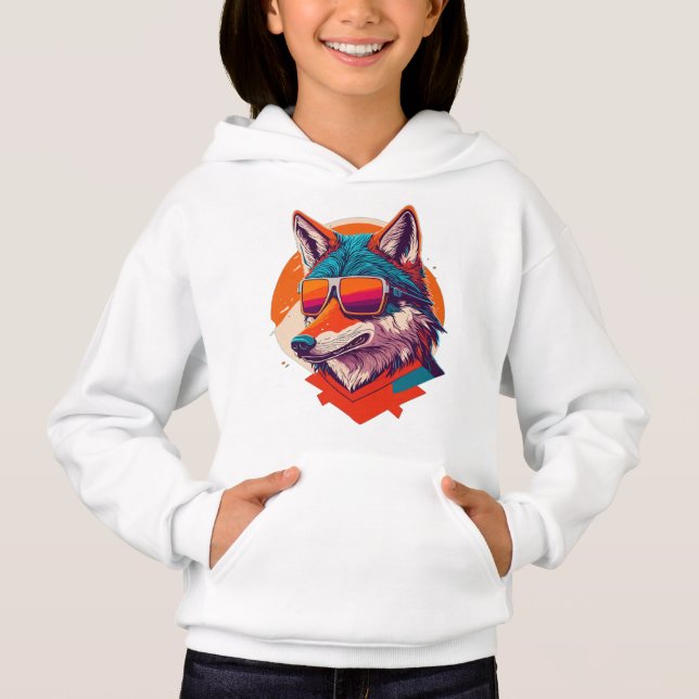CUTE WOLF WEARING SUNGLASS. (Front)