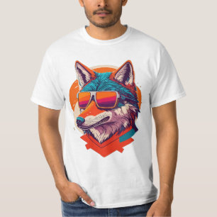 CUTE WOLF WEARING SUNGLASS. T-Shirt