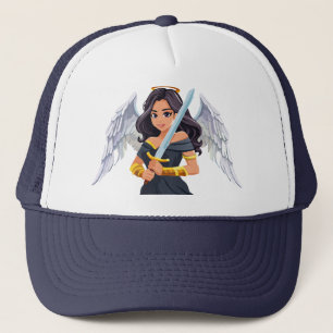 Cute woman Angel's with open wings and sword Trucker Hat
