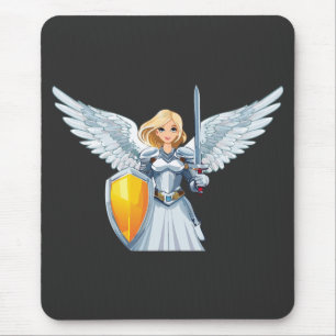 Cute woman Angel's with open wings Mouse Pad