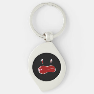 Cute woman monster face key ring