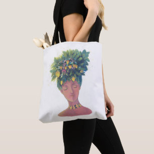 cute woman portrait  tote bag