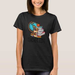 Cute Woman Women Teacher Reading Books Pencil Educ T-Shirt