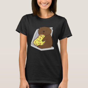 Cute Wombat Eating Pizza Fast Food Rodent T-Shirt