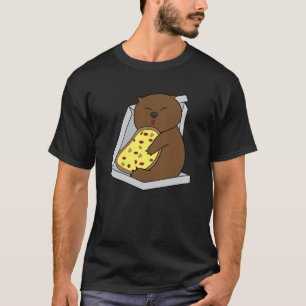 Cute Wombat Eating Pizza Fast Food Rodent T-Shirt