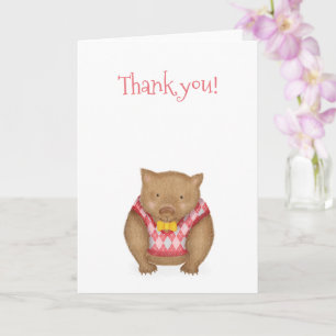 Cute wombat thank you card