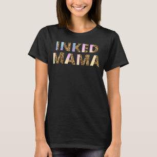 Cute Women Inked Mama Leopard Mum Life Tattooed Mo T-Shirt