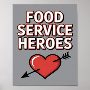 Cute Women Lunch Lady School Cafeteria Poster