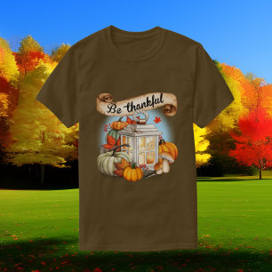 cute women thankful word art Fall Seasonal T-Shirt