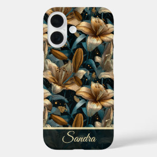 Cute Womens Accessories Lilies Floral Custom iPhone 16 Case
