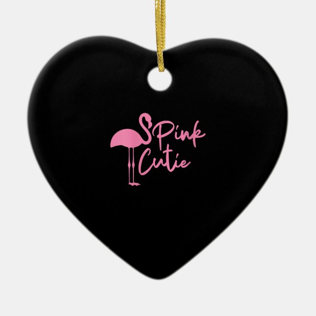 Cute Womens Pink Flamingo | Pink Cute | Flamingo Ceramic Ornament (Front)