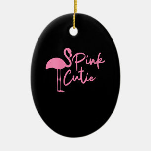 Cute Womens Pink Flamingo Pink Cute Flamingo Ceramic Ornament