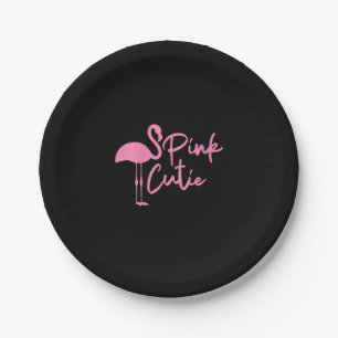 Cute Womens Pink Flamingo Pink Cute Flamingo Paper Plate
