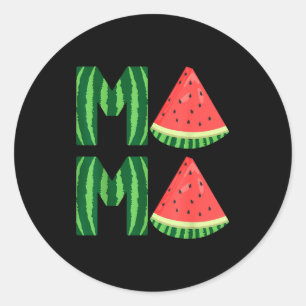 Cute women's watermelon mama vintage summer fruit classic round sticker