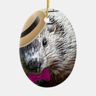 Cute Woodchuck Cartoon! Ceramic Ornament