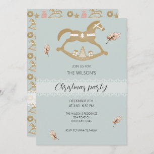 Cute Wooden Rocking Horse Invitation