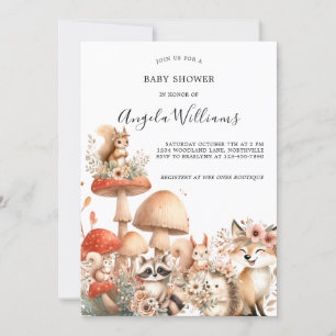 Cute Woodland Animal Baby Shower Invitation