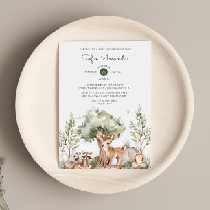Cute Woodland Animal Baby Shower Invitation