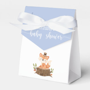 Cute Woodland Animal Blue Baby Boy Shower Favour Box