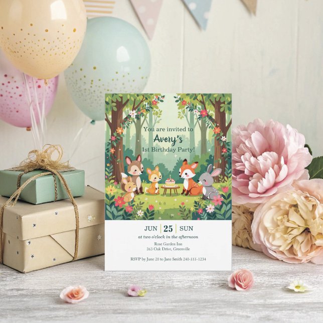 Cute Woodland Animal Child Birthday Invitation (Creator Uploaded)