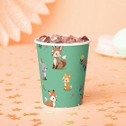 Cute Woodland Animal Child Birthday Paper Cups