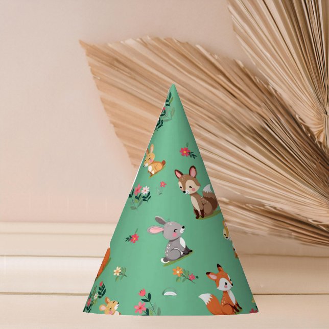 Cute Woodland Animal Child Birthday Party Hat (Creator Uploaded)