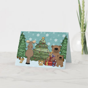 Cute Woodland Animal Christmas Greeting Card