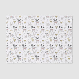 Cute Woodland Animal Doodle Pattern Tissue Paper