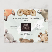 Cute Woodland Animal Ears Ultrasound Baby Shower