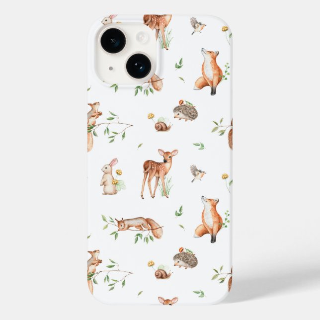 Cute Woodland Animal Friends Pattern Case-Mate iPhone Case (Back)