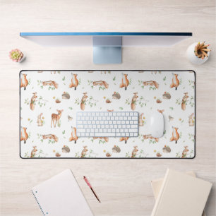 Cute Woodland Animal Friends Pattern Desk Mat