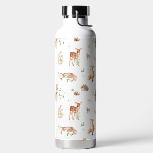 Cute Woodland Animal Friends Pattern Water Bottle