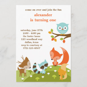 Cute Woodland Animal Invitations