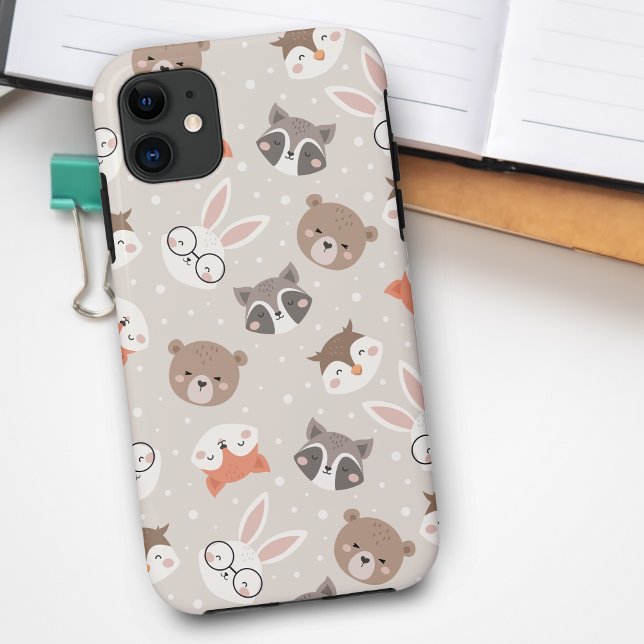 Cute Woodland Animal Kids Pattern Case-Mate iPhone Case (Creator Uploaded)
