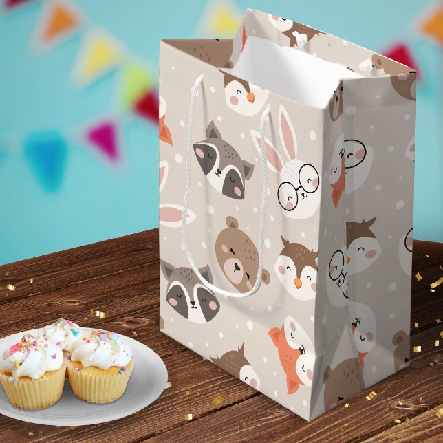 Cute Woodland Animal Kids Pattern Medium Gift Bag (Creator Uploaded)