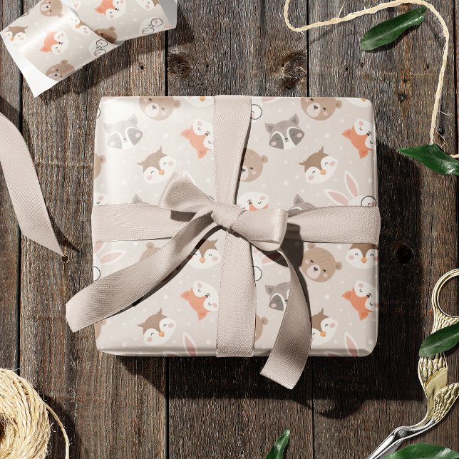 Cute Woodland Animal Kids Pattern Wrapping Paper (Creator Uploaded)