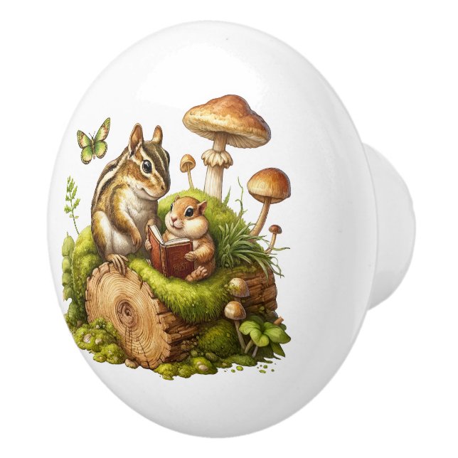 Cute Woodland animal lovers Chipmunk  Ceramic Knob (Right)