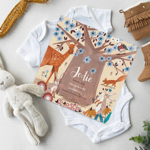 Cute Woodland Animal Neutral Birth Announcement   