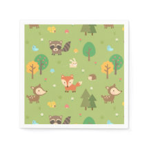 Cute Woodland Animal Pattern Baby Shower Party