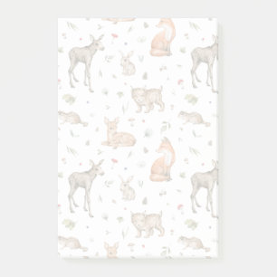 Cute Woodland Animal Pattern Post-it Notes