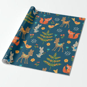 Cute Woodland Animal Pattern Wrapping Paper