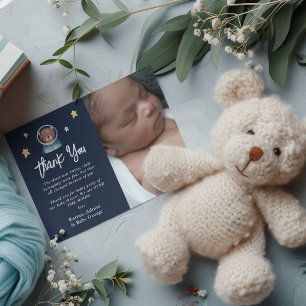 Cute Woodland Animal Space Baby Shower Thank You Card